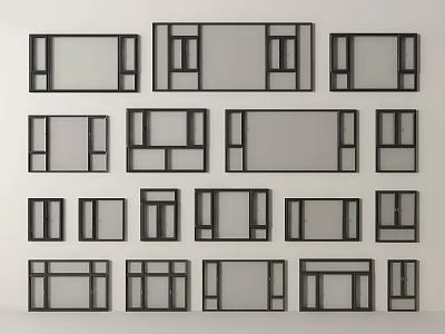 Modern windows casement windows floor-to-ceiling windows bay windows doors and windows 3d model