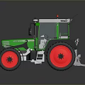 Green And White Industrial Tractor With Red Wheels Heavy Duty Design Features