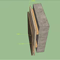 Building Component Cross Section With Concrete Layer Wooden Panels And Metal Fasteners