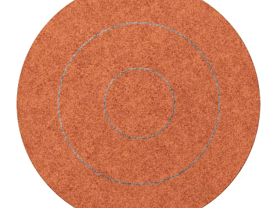 Modern Orange Circular Wall Decor With Grey Concentric Circles Design 3d model