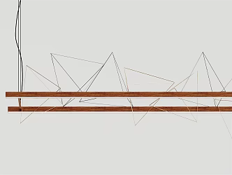 Modern chandelier solid wood geometric office bar chandelier 3d model