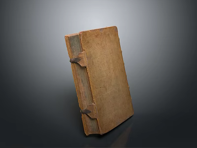 Vintage Old Book With Leather Cover And Metal Clasps As Daily Life Item 3d model