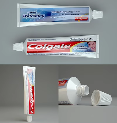 Colgate Whitening Toothpaste Daily Cleaning Product With White Tube Packaging Design 3d model