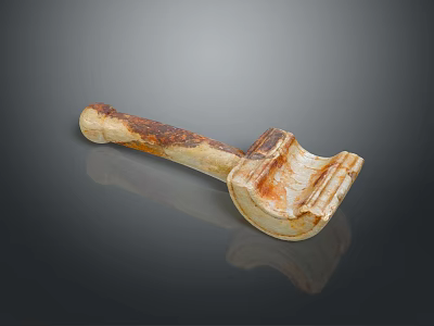 Ancient Axe Weapon With Wooden Handle Texture And Rusty Metal Head Surface 3d model