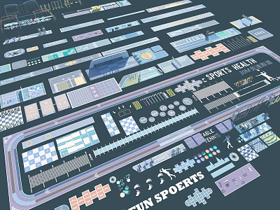 Modern Sports Field Fire Climb Site Community Leisure Landscape Fitness Runway Children's Entertainment Facilities 3d model