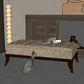 American sofa stool 3d model