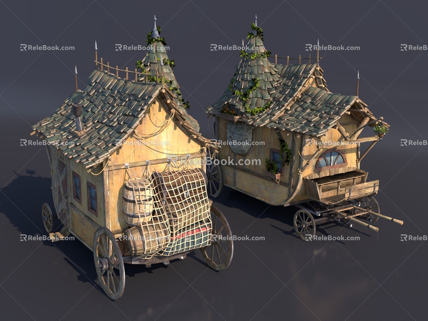 Magic carriage cartoon magic sketch game props outdoor ornaments 3d model