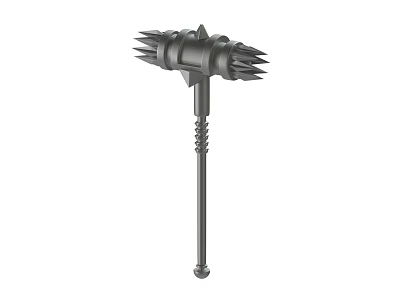 Medieval Spiked War Hammer Weapon With Metal Shaft And Sharp Protruding Spikes 3d model