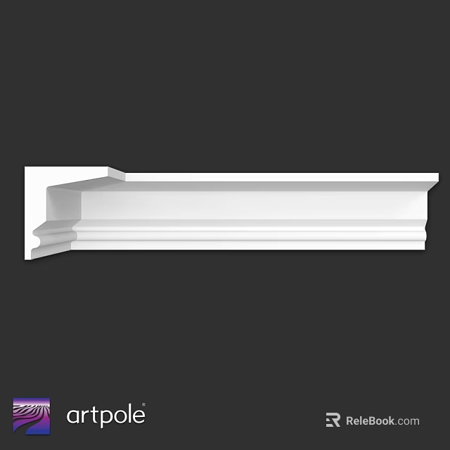 White Decorative Architectural Component With Layered Structural Design Features 3d model 