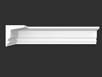 White Decorative Architectural Component With Layered Structural Design Features 3d model