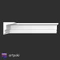White Decorative Architectural Component With Layered Structural Design Features
