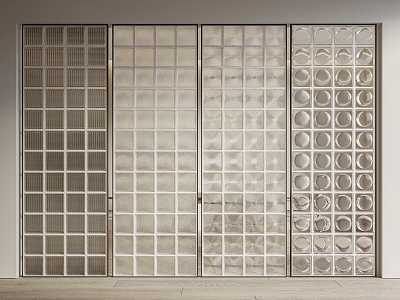 Modern glass brick glass brick partition model