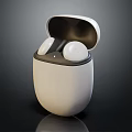 White Wireless Earbuds Open Charging Case Modern Sleek Compact Design 3d model
