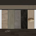 Modern Wall Panels With Various Wood And Marble Textures For Interior Decor 3d model