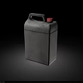 Gray Sturdy Container With Red Cap And Handle On Dark Background 3d model