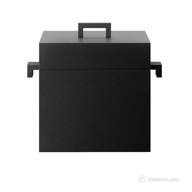 Modern Black Kitchen Storage Box With Top Handle And Side Grips For Organizing Kitchen Supplies 3d model 