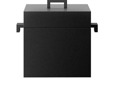Modern Black Kitchen Storage Box With Top Handle And Side Grips For Organizing Kitchen Supplies 3d model