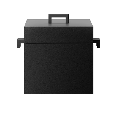 Modern Black Kitchen Storage Box With Top Handle And Side Grips For Organizing Kitchen Supplies 3d model