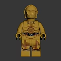 Golden Lego Character Figure With Intricate Chest Patterns And Detailed Design