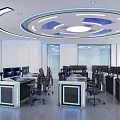 Bright Modern Public Security Big Data Office Space With Professional Reception And Spacious Meeting Area