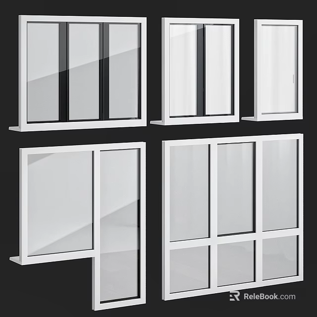 Modern Casement Windows With Aluminum Frame And Tempered Glass For Home 3d model 