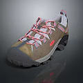 Brown And Gray Hiking Shoes With Pink Laces Non Slip Sole For Outdoor Activities