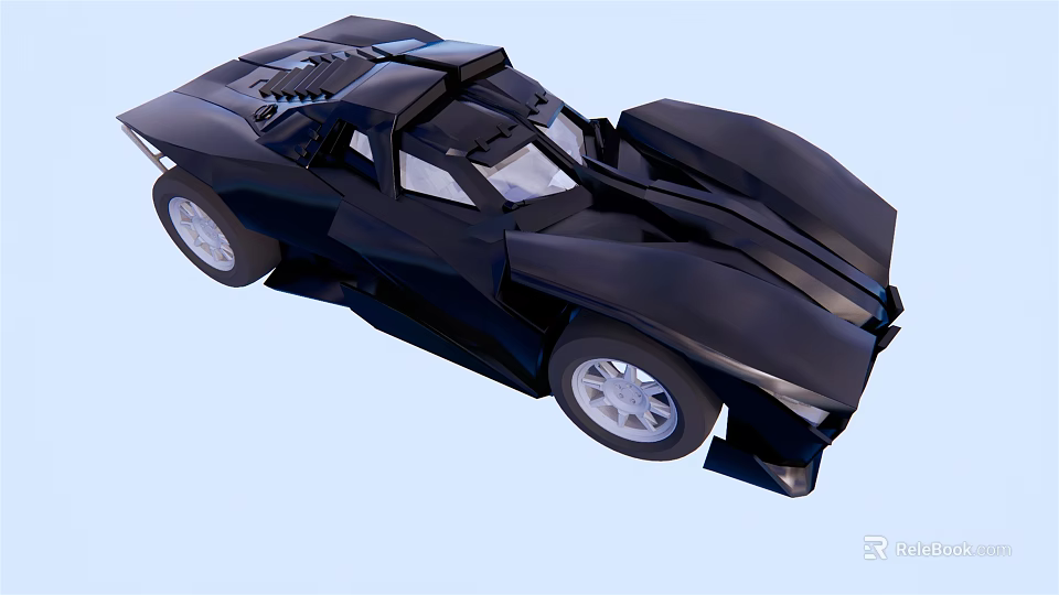 Black Futuristic Sports Car With Streamlined Design Aerodynamic Body And Alloy Wheels 3d model 
