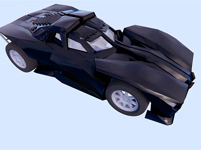 Black Futuristic Sports Car With Streamlined Design Aerodynamic Body And Alloy Wheels 3d model