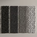 Black Dark Grey Light Grey White Rockery Stone Material Samples On Grey Background 3d model