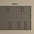 Poliform Railings with Perforated Design and Black Frames Arranged on Beige Background
