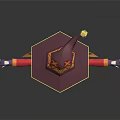 Magical Game Character In Red Dress With Purple Wizard Hat And Orange Cape Arms Outstretched