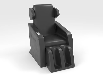 Comfortable Black Massage Chair With Armrests And Foot Massage Section 3d model