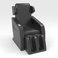 Comfortable Black Massage Chair With Armrests And Foot Massage Section