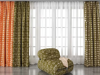 Curtain sofa 3d model