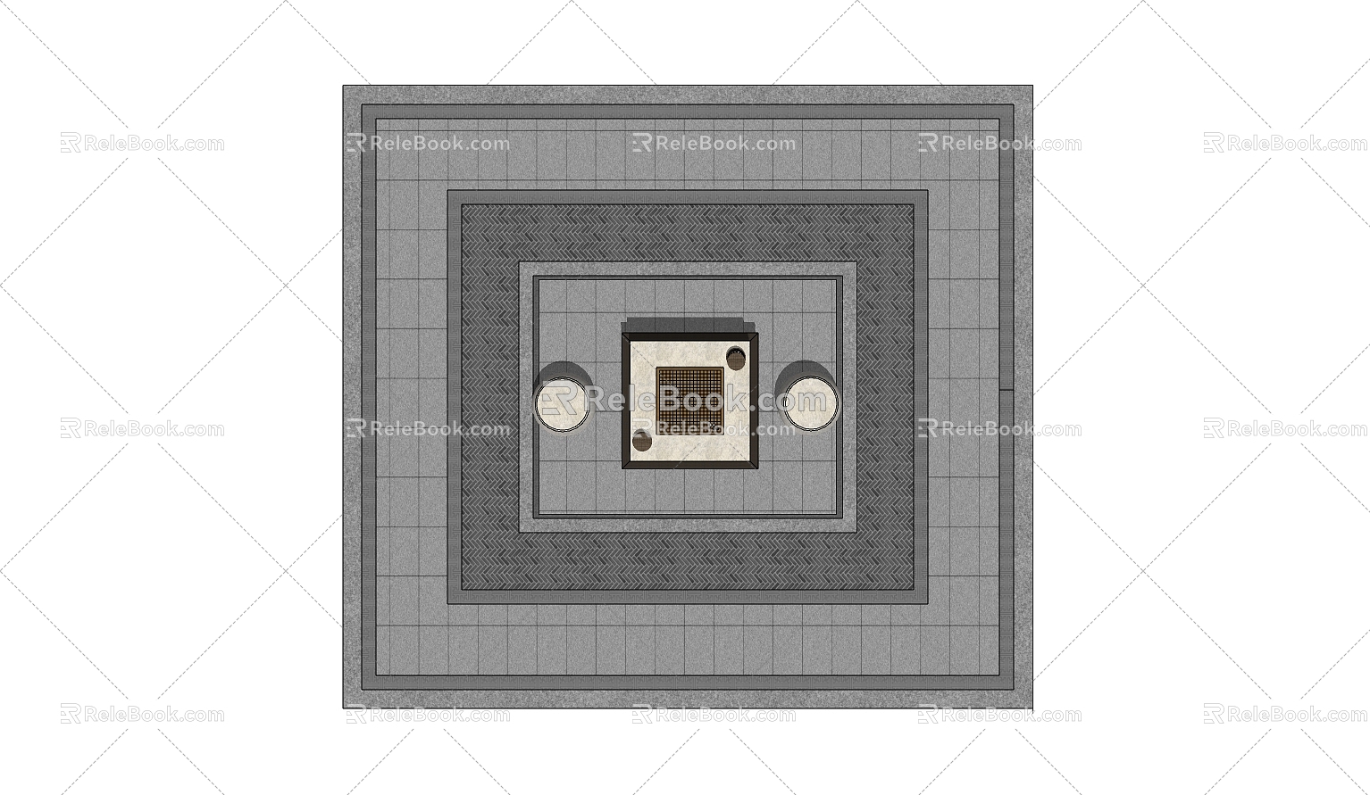 New Chinese-style Floor Tile Ground Paving 3d model