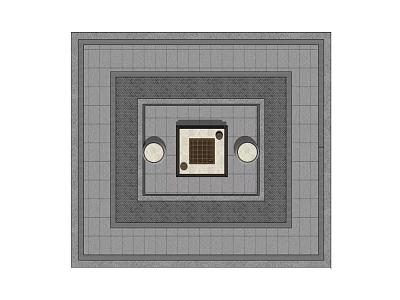 Modern Gray Floor Tiles With Nested Square Patterns And Central Design Detail 3d model