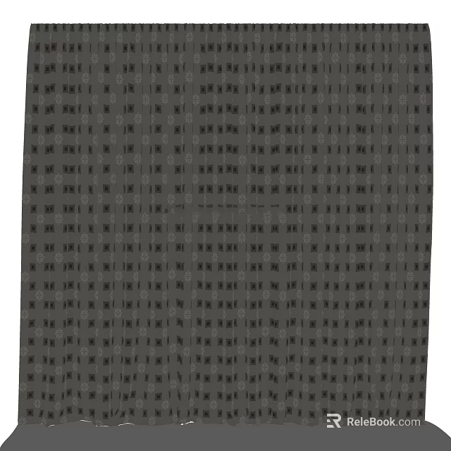 Dark Gray Curtains With Geometric Pattern For Modern Home Decoration 3d model 