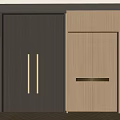 Modern Double Doors Interior Design With Dark Wood Panels And Brass Handles