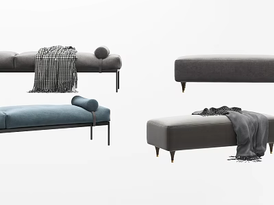 Modern sofa stool sofa combination 3d model