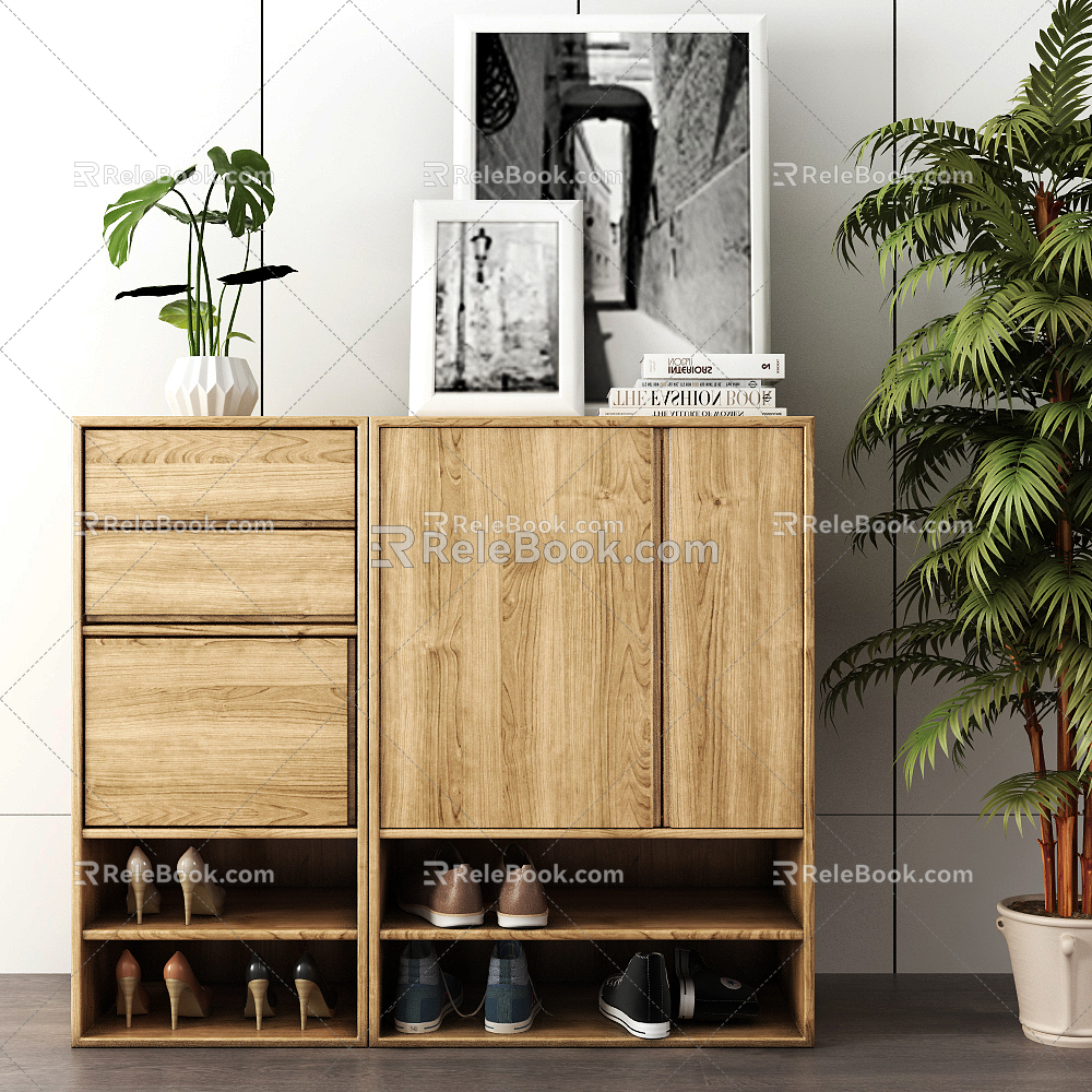 Nordic Shoe Cabinet 3d model