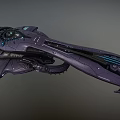 Futuristic Sci Fi Weapon with Advanced Mechanical Structure Blue Luminous Accents and Sleek Metallic Design