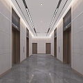 Elevator, aisle, corridor, public area, unit office building elevator 3d model