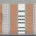 Modern Decorative Room Dividers With Multiple Geometric Grid Patterns In Orange White Gray 3d model