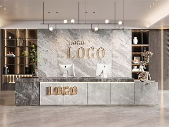 Modern Front Desk Company Front Desk 3d model