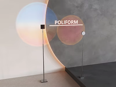 Poliform Modern Floor Lamp With Colorful Light Projections In Contemporary Interior 3d model