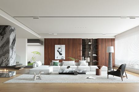 modern living room 3d model