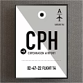 Baggage Tag With FRA Frankfurt Airport Flight 17 And Airplane Icon