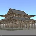 Traditional Chinese Architectural Design With Double Eaved Roof Wooden Columns And Stone Platform