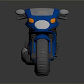 Blue Sports Motorcycle With Streamlined Body Gray Seat And Orange Accents Design