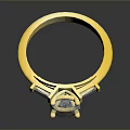 Elegant Gold Ring With Large Transparent Gemstone And Small Accent Stones